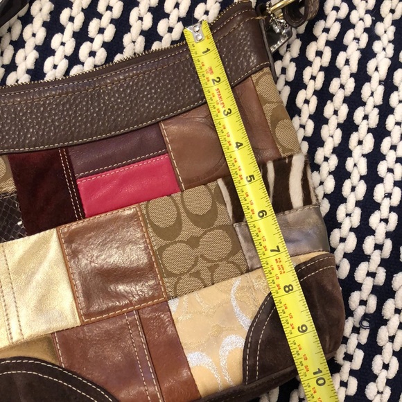 COACH Patchwork Madras Crossbody Shoulder Bag Adjustable Strap Vintage Duffle - Picture 15 of 17